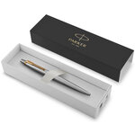 Parker jotter stylo bille  acier  recharge encre gel noire  pointe moyenne (0 7 mm)  coffret cadeau