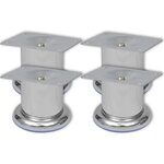 vidaXL Pieds ronds de canapé 8 Pièces Chrome 60 mm