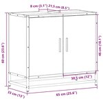 vidaXL Armoire de lavabo de salle de bain chêne fumé 65x33x60 cm
