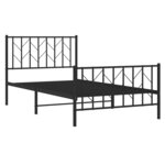 vidaXL Cadre de lit métal sans matelas avec pied de lit noir 100x190cm