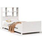 vidaXL Cadre de lit sans matelas blanc 90x200 cm bois de pin massif
