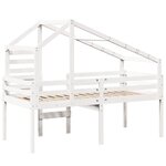 vidaXL Lit haut sans matelas blanc 90x200 cm bois de pin massif