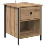 vidaXL Cabinet de chevet avec tiroir Chêne artisanal 40 x 42 x 50 cm