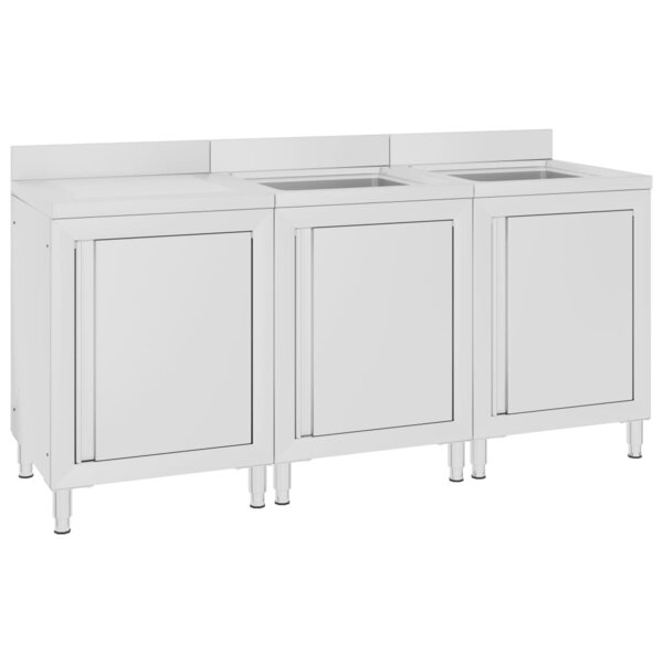 vidaXL Évier de cuisine commercial 180x60x96 cm Acier inoxydable