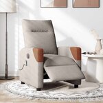 vidaXL Fauteuil de massage inclinable électrique Taupe Tissu