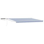 vidaXL Auvent rétractable électrique Bleu et Blanc 5 x 3 m