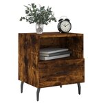 vidaXL Table de chevet chêne fumé 40x35x47 5 cm bois d’ingénierie