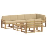 vidaXL Ensemble de canapés d'extérieur 9 pc Blanc et Beige Polyester