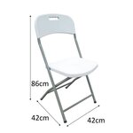 Lot de 2 chaises pliantes - Poudre enduits ossature d'acier - 42 x 42 x 87 cm - Tube en acier Ø 19 x 1 mm