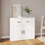 vidaXL Buffet Blanc 80x33x70 cm Bois d'ingénierie