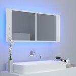vidaXL Armoire salle de bain à miroir LED Blanc 100x12x45 cm Acrylique