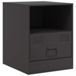 vidaXL Table de chevet noir 34 5x39x44 cm acier