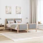 vidaXL Cadre de lit avec tête de lit Gris clair 140 x 200 cm tissu