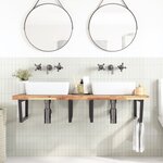 vidaXL Étagère de vasque murale acier et bois massif d'acacia