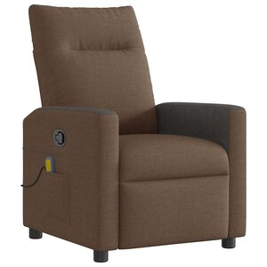 vidaXL Fauteuil de massage inclinable Marron Tissu