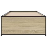 vidaXL Cadre de lit chêne sonoma 90x200 cm bois d'ingénierie et métal