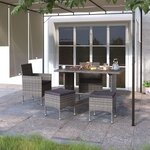 vidaXL Jeu de chaise et tabouret de jardin 4 Pièces Résine tressée Gris