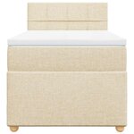 vidaXL Sommier à lattes de lit avec matelas Crème 80x200 cm Tissu