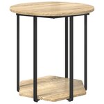 Table d'appoint vidaXL 2 pièces en bois d'ingénierie chêne Sonoma et métal