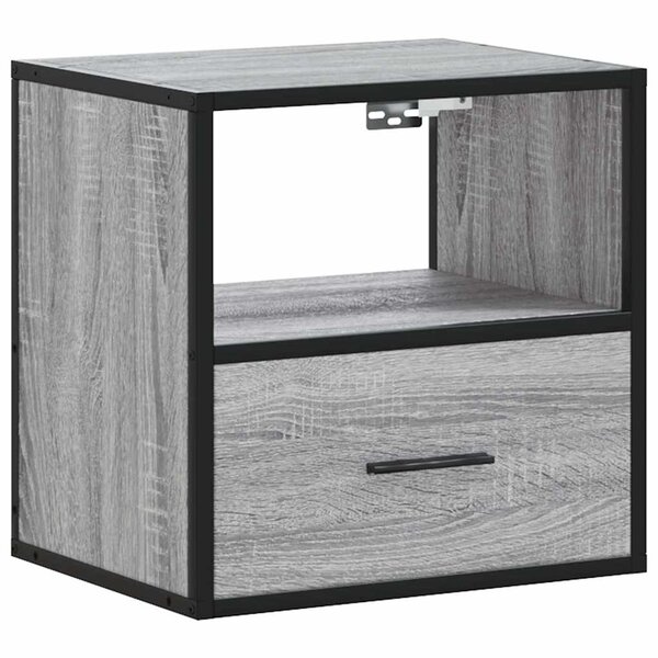vidaXL Table de chevet murale sonoma gris 40x31x39 5 cm