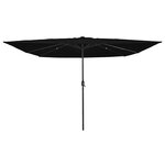 vidaXL Parasol de jardin Noir 295 x 295 x 245 cm Polyester et Acier