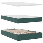 vidaXL Cadre de lit ottoman avec matelas vert foncé 120x200 cm velours