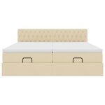 VidaXL Cadre de lit ottoman avec matelas crème 180x200 cm tissu