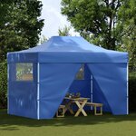vidaXL Tente de réception pliable avec 4 parois 3x4 m Acier Bleu