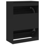 vidaXL Armoire à chaussures 2 tiroirs rabattables noir 80x42x108 cm