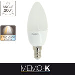 Ampoule led flamme  culot e14  6w cons. (40w eq.)  cct température de lumière variable 2700k - 6000k