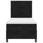vidaXL Lit à ressorts avec matelas Noir 100 x 200 cm Velours