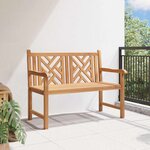 vidaXL Banc de jardin Marron 114 x 60 x 90 cm Bois de teck solide
