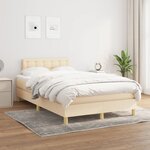vidaXL Sommier à lattes de lit avec matelas crème 120x190 cm tissu