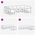 vidaXL Ensemble de canapés d'extérieur 9 pc Naturel et Beige