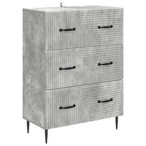 vidaXL Armoire à tiroirs Gris béton 66 x 34 5 x 89 5 cm