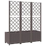 vidaXL Jardinière avec treillis Marron 120x40x136 cm PP