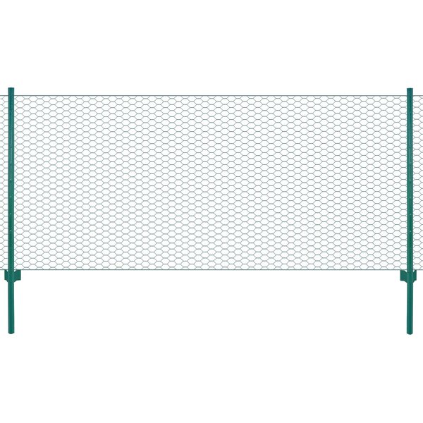 vidaXL Clôture en grillage métallique avec poteaux Acier 25x1 m Vert
