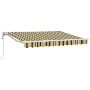 vidaXL Auvent Rétractable Vert et jaune 250x200 cm Tissu