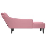 vidaXL Fauteuil long avec accoudoir droit rose velours