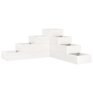 vidaXL Jardinière 4 niveaux 80 5x79x36 cm blanc bois de pin massif