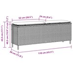 vidaXL Banc de jardin avec coussin gris 110x30x40 5 cm résine tressée