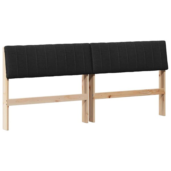vidaXL Tête de lit capitonnée Noir 180 cm Pin massif