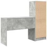vidaXL Bureau avec tiroir avec étagère avec stockage 2 Pièces Gris béton