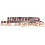vidaXL Salon de jardin palette 6Pièces avec coussins bois de pin imprégné