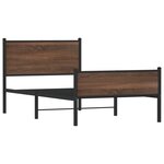 vidaXL Cadre de lit en métal sans matelas chêne marron 100x190 cm