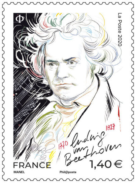 Timbre - Ludwig Van Beethoven - Lettre Prioritaire - International
