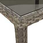 Vidaxl table de jardin gris 250x100x75 cm verre trempé et poly rotin