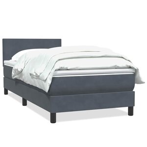 vidaXL Sommier à lattes de lit et matelas gris foncé 80x220 cm velours