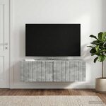 vidaXL Meuble TV mural 98 x 41 x 30 cm Gris béton Bois d'ingénierie