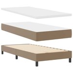 vidaXL Lit à ressorts avec matelas Cappuccino 90 x 190 cm Simili cuir